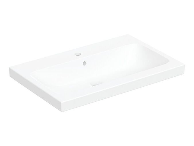 Geberit iCon umyvadlo na desku 75x48 cm, otvor pro baterii, s přepadem, alpská bílá mat