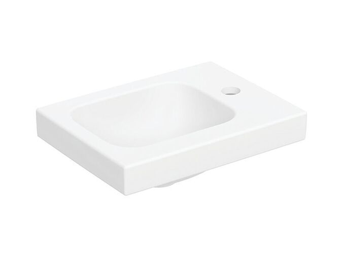 Geberit iCon Light umývátko, 38x28cm, otvor pro baterii vpravo, bez přepadu, bílá mat