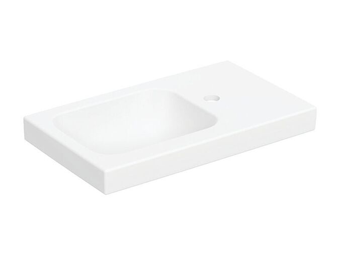 Geberit iCon Light umývátko 53x31 cm, otvor pro baterii, bez přepadu, odkládací plocha vpravo, bílá mat