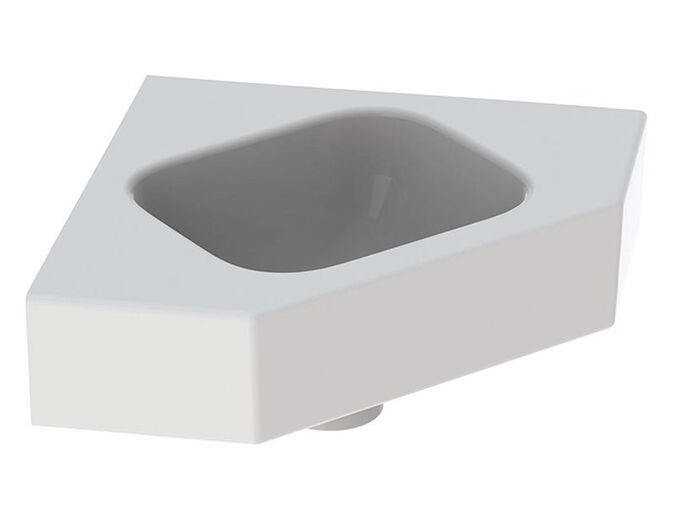 Geberit iCon rohové umývátko 46x33 cm, bez otvoru pro baterii, bez přepadu, bílá