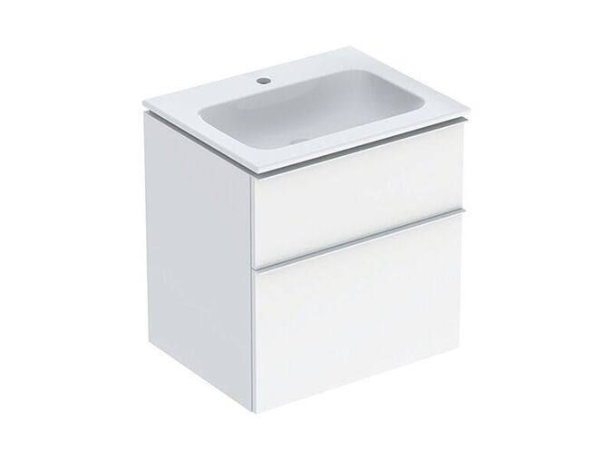 Geberit iCon skříňka s umyvadlem 60x63x48 cm, KeraTect, 2x zásuvka, bílá lesk