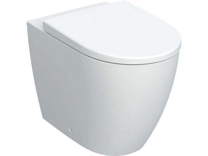 Geberit iCon stojící WC 56 cm, sedátko, hluboké splachování, ke stěně, Rimfree, matná bílá