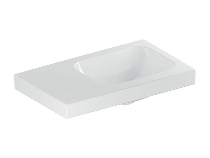 Geberit iCon Light umývátko 53x31 cm, bez otvoru pro baterii, bez přepadu, odkládací plocha vlevo, bílá