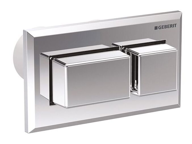 Geberit oddálené ovládání, pneumatické, pro 2 množství splachování, pro splachovací nádržku pod omítku Sigma 8 cm, vyvýšené, chrom lesk