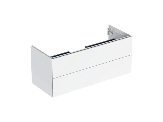 Geberit ONE skříňka pod umyvadlo se dvěma zásuvkami, 118,4x47x50,4 cm, lakovaná s vysokým leskem, bílá