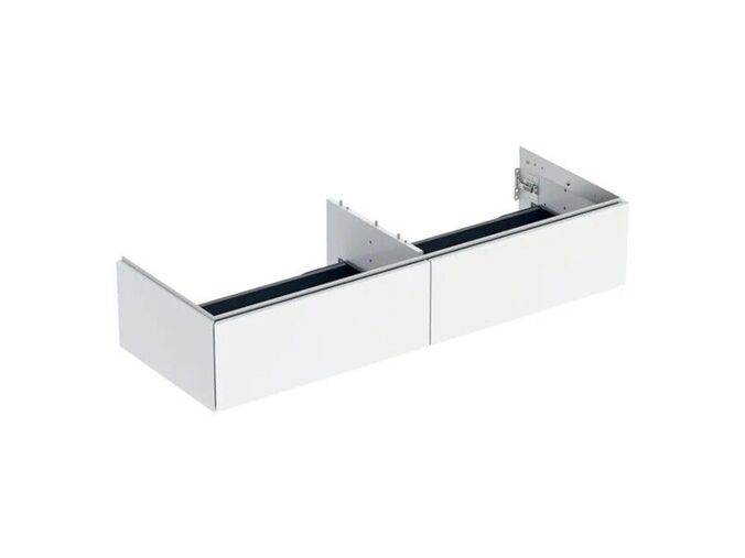 Geberit ONE skříňka pod umyvadlo se dvěma zásuvkami, 133,2x47x26,6 cm, lakovaná s vysokým leskem, bílá