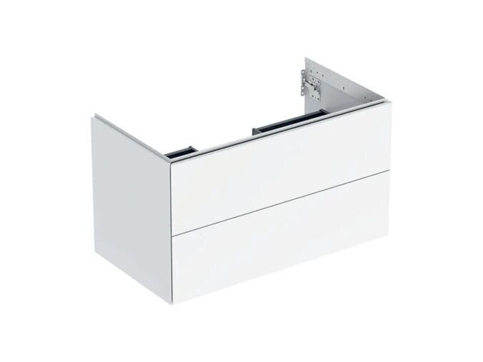 Geberit ONE skříňka pod umyvadlo se dvěma zásuvkami, 88,8x47x50,4 cm, lakovaná s vysokým leskem, bílá