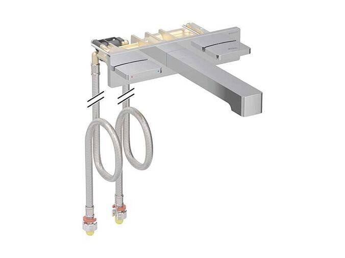 Geberit ONE směšovací umyvadlová baterie, 18 cm, hranatý design, 2x páka, pro funkční box pod omítku, chrom lesk