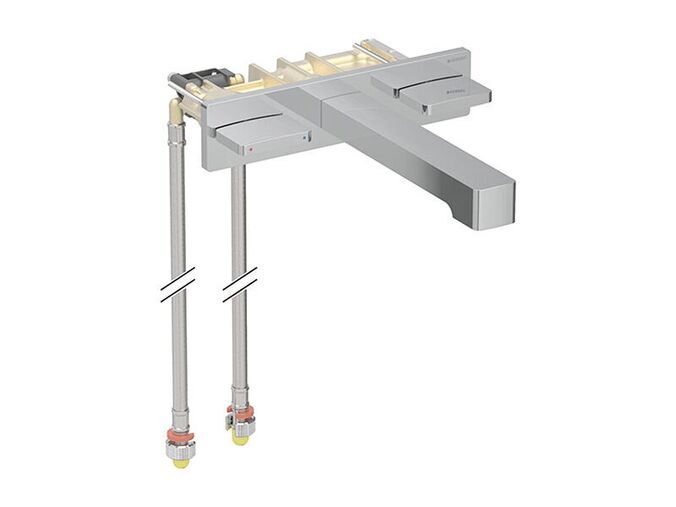 Geberit ONE směšovací umyvadlová baterie, 18 cm, hranatý design, 2x páka, pro instalační prvek, chrom lesk