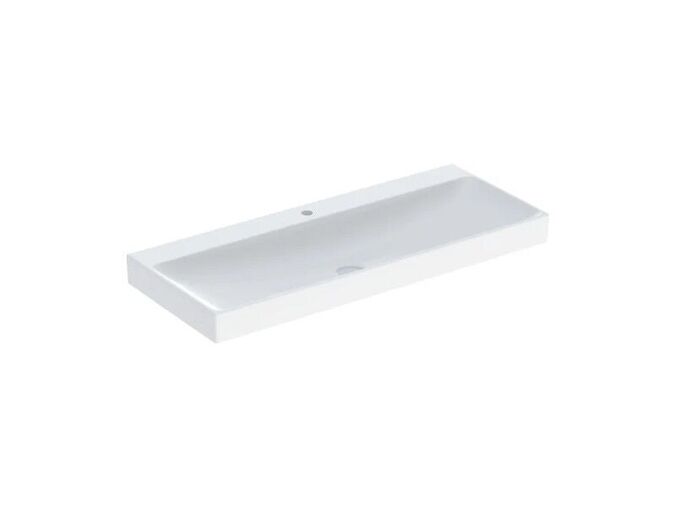 Geberit ONE umyvadlo 120x48 cm, otvor pro baterii uprostřed, bez přepadu, KeraTect, bílá