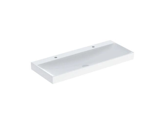 Geberit ONE umyvadlo 120x48 cm, otvor pro baterii vlevo a vpravo, bez přepadu, KeraTect, bílá