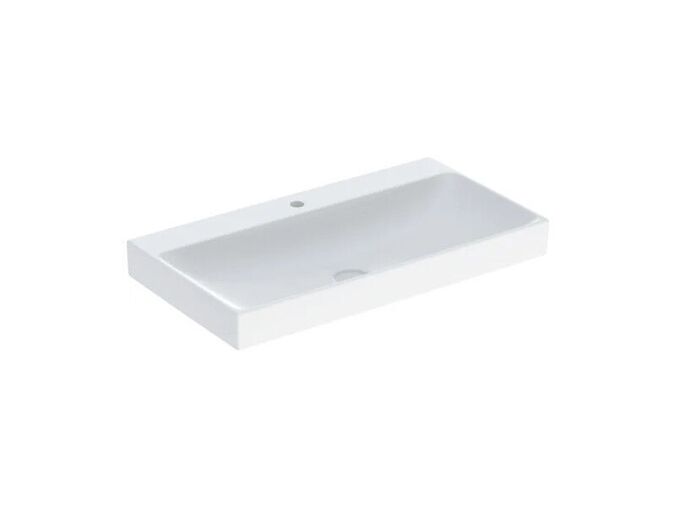 Geberit ONE umyvadlo 90x48 cm, otvor pro baterii uprostřed, bez přepadu, KeraTect, bílá