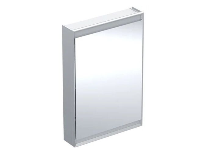 Geberit ONE zrcadlová skříňka, ComfortLight, 1x dvířka, závěsy vlevo, 60x90x15 cm, hliník