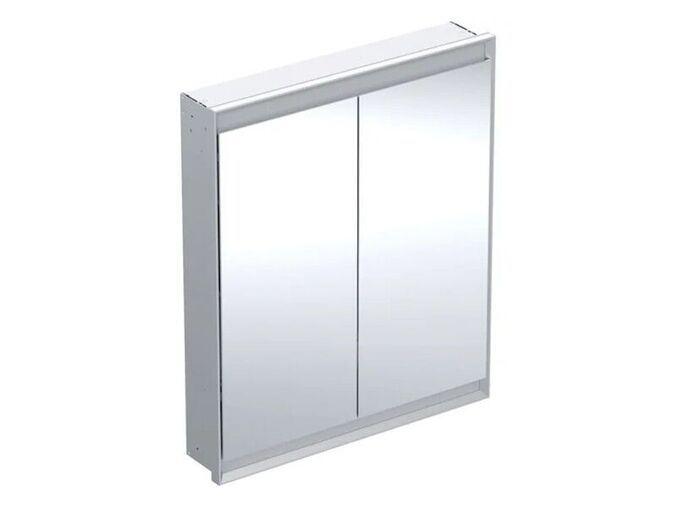 Geberit ONE zrcadlová skříňka pod omítku, ComfortLight, 2x dvířka, 75x90x15 cm, hliník