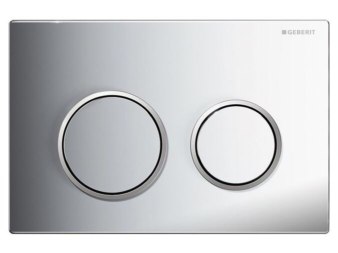 Geberit Omega20 ovládací tlačítko pro 2 možnosti splachování, chrom lesk, kroužky chrom mat