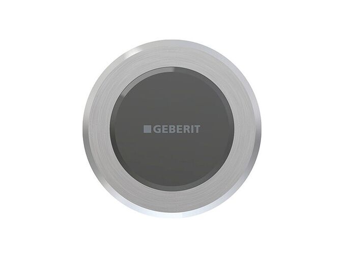 Geberit Typ 10 ovládání WC, elektronické ovládání splachování, napájení z baterie, 2 množství splachování, infračervené tlačítko typ 10, nerez kartáčovaná