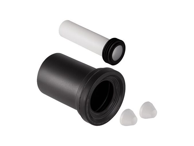 Geberit Připojovací souprava pro závěsné WC, d 110, délka 180 mm, se 2 pochromovanými matnými krytkami