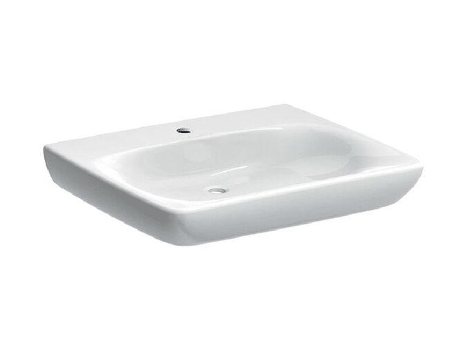 Geberit Selnova Comfort bezbariérové umyvadlo 65x55 cm, s otvorem pro baterii, bez přepadu, bílá