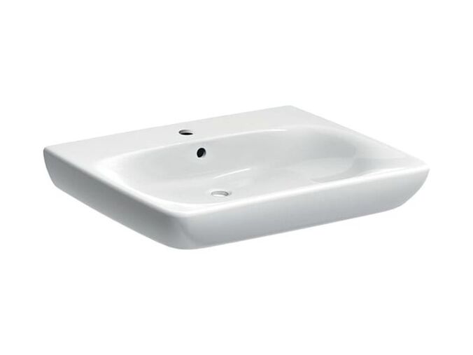 Geberit Selnova Comfort bezbariérové umyvadlo 65x55 cm, s otvorem pro baterii, s přepadem, bílá