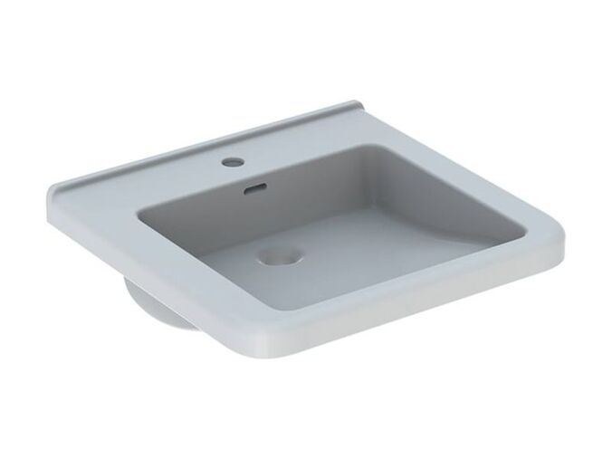 Geberit Selnova Comfort Square bezbariérové umyvadlo 55x52,5 cm, s otvorem pro baterii, s přepadem, bílá
