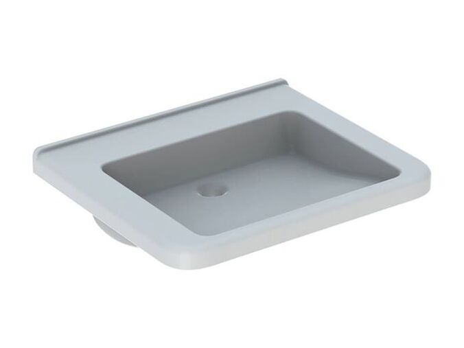 Geberit Selnova Comfort Square bezbariérové umyvadlo 65x55 cm, bez otvoru pro baterii, bez přepadu, bílá