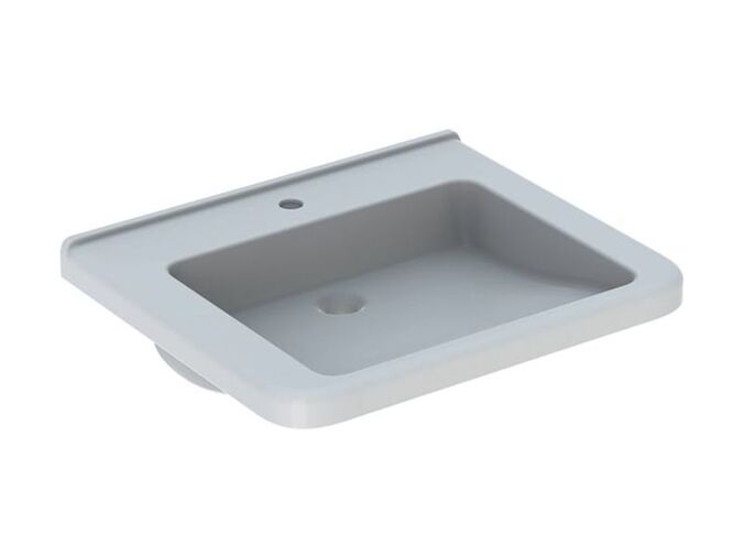 Geberit Selnova Comfort Square bezbariérové umyvadlo  65x55 cm, s otvorem pro baterii, bez přepadu, bílá