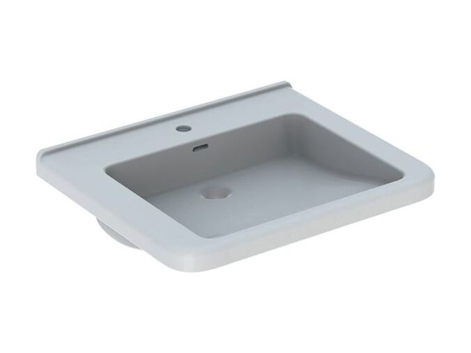 Geberit Selnova Comfort Square bezbariérové umyvadlo 65x55 cm, s otvorem pro baterii, s přepadem, bílá