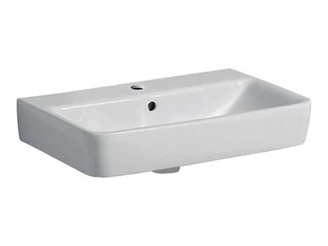 Geberit Selnova Compact umyvadlo 60x37 cm, s otvorem pro baterii, s přepadem, bílá