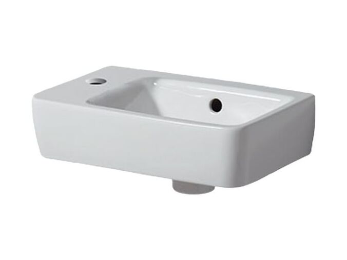 Geberit Selnova Compact umývátko 40x25 cm, s otvorem pro baterii vlevo, s přepadem, bílá