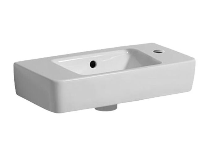 Geberit Selnova Compact umývátko 50x25 cm, s otvorem pro baterii vpravo, s přepadem, bílá