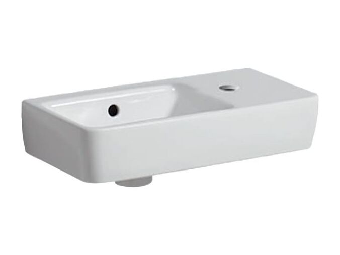 Geberit Selnova Compact umývátko 50x25 cm, s otvorem pro baterii vpravo, s přepadem, bílá