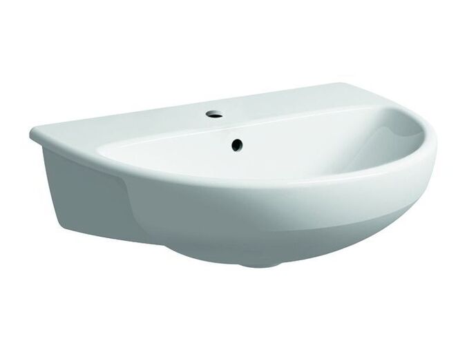 Geberit Selnova polozápustné umyvadlo 55x44 cm, s otvorem pro baterii, s přepadem, bílá