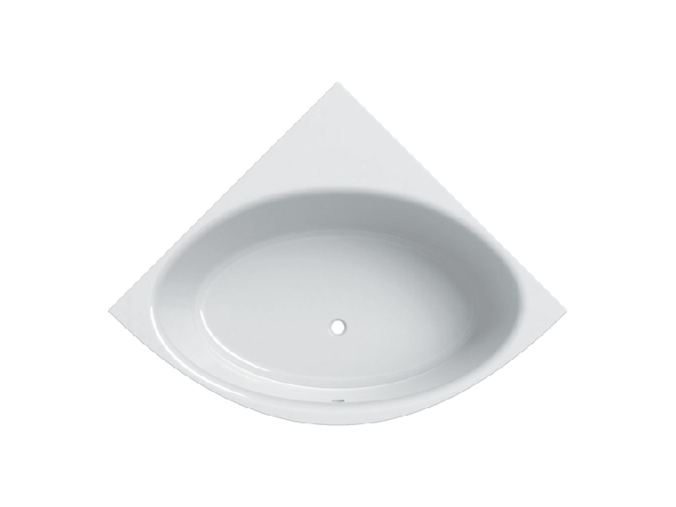 Geberit Selnova rohová vana 135x135 cm, 200 l, včetně nohou, bílá lesk