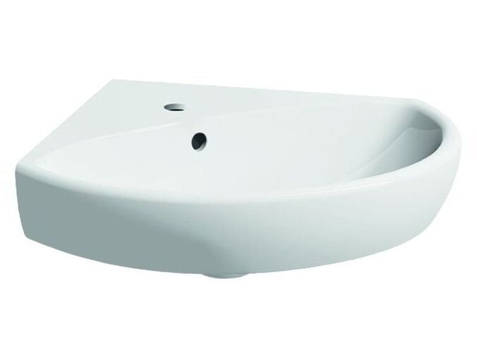 Geberit Selnova rohové umývátko 59x28,3x17,8 cm, s otvorem pro baterii, s přepadem, bílá