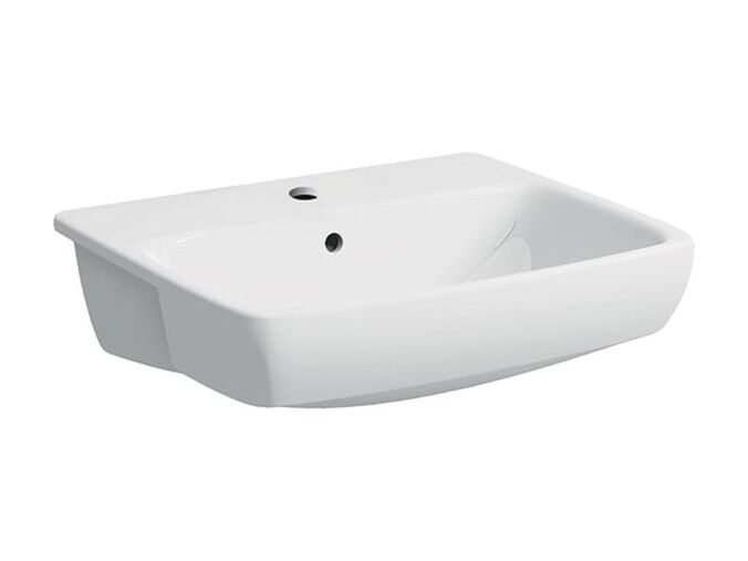 Geberit Selnova Square polozápustné umyvadlo, 55x44 cm, s otvorem pro baterii, s přepadem, bílá