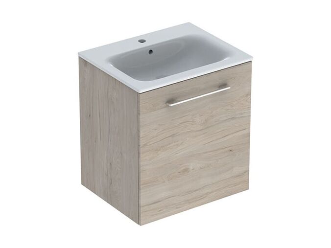 Geberit Selnova Square skříňka s umyvadlem 60x48x65,2 cm, 1x dvířka, světlý ořech hickory