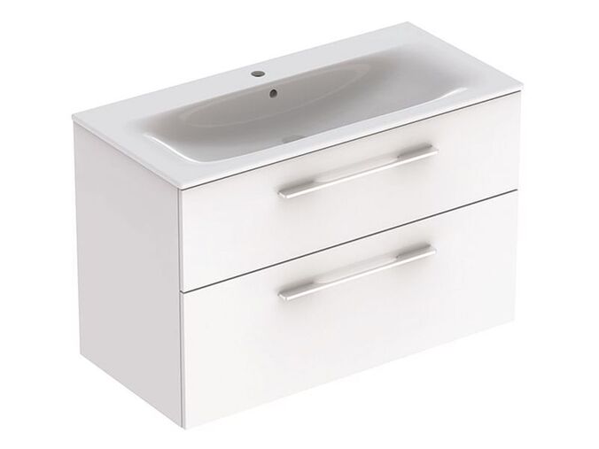 Geberit Selnova Square skříňka s umyvadlem 100x48x65,2 cm, 2x zásuvka, bílá lesk