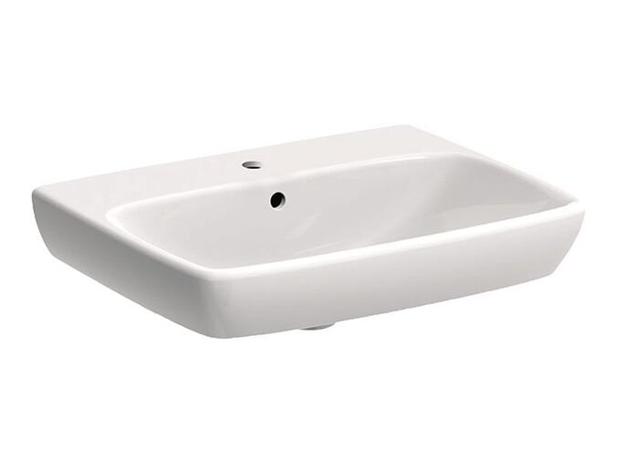 Geberit Selnova Square umyvadlo 60x46 cm, s otvorem pro baterii, s přepadem, bílá