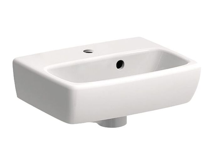 Geberit Selnova Square umývátko 36x28 cm, s otvorem pro baterii, s přepadem, bílá