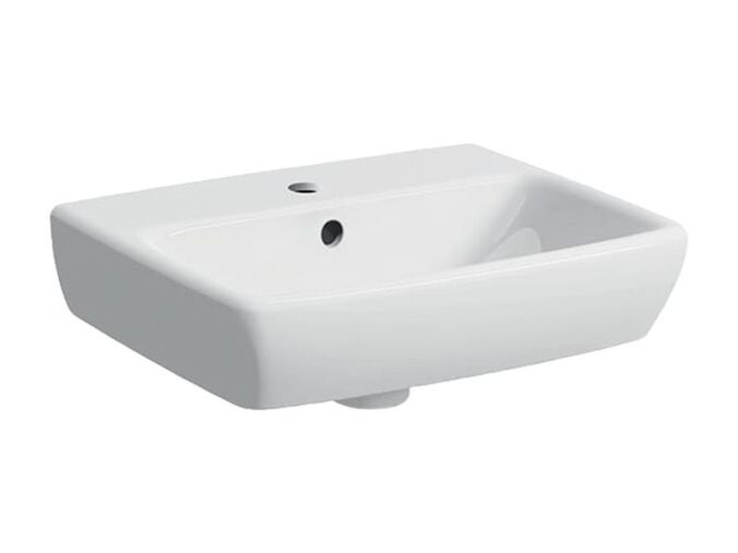 Geberit Selnova Square umývátko 45x35 cm, s otvorem pro baterii, s přepadem, bílá