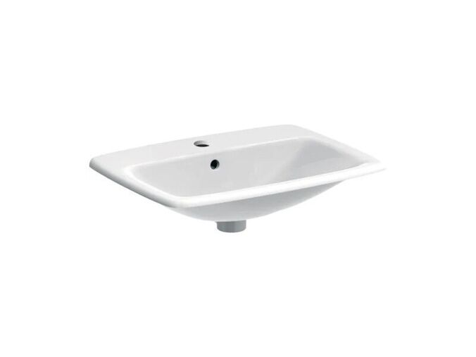 Geberit Selnova Square zápustné umyvadlo 60x45 cm, otvor pro baterii, s přepadem, bílé