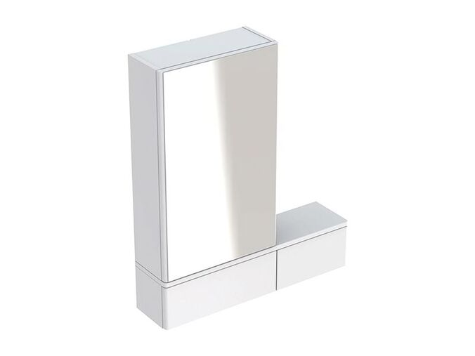 Geberit Selnova Square zrcadlová skříňka 70,8x85x17,6 cm, police vpravo, bílá/lak lesk 