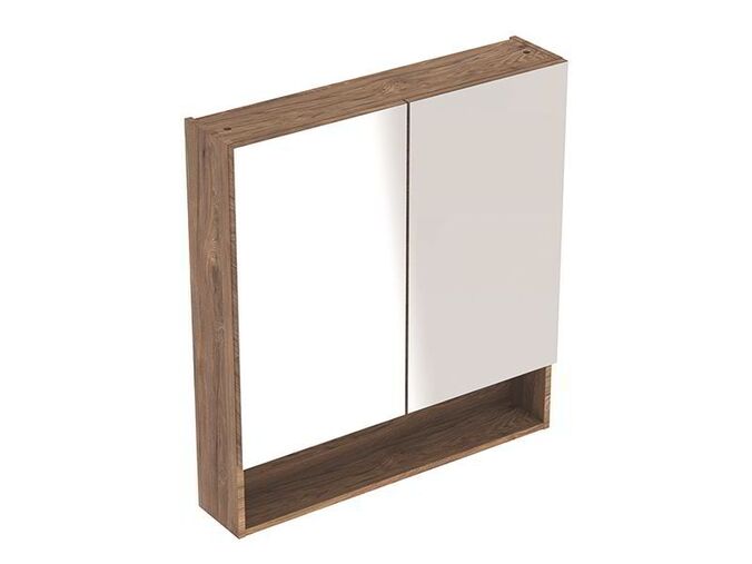Geberit Selnova Square zrcadlová skříňka 85x58,8x17,5 cm, ořech hickory/melamin struktura dřeva