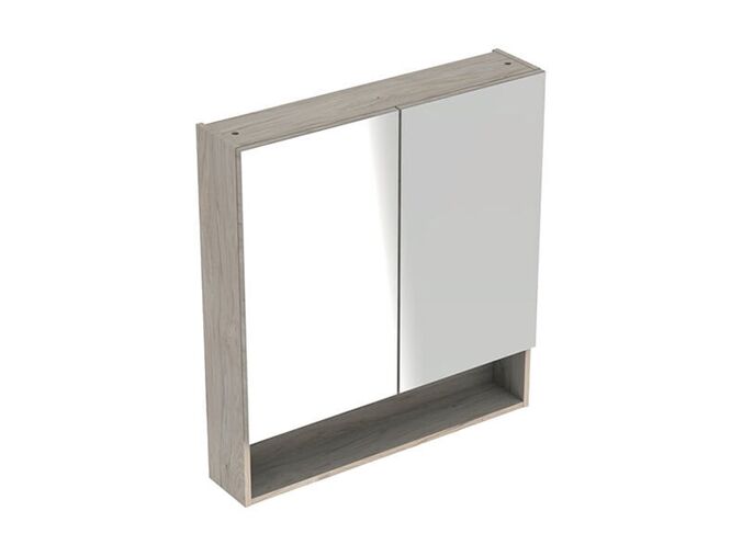 Geberit Selnova Square zrcadlová skříňka 85x58,8x17,5 cm, ořech hickory světlá/melamin struktura dřeva