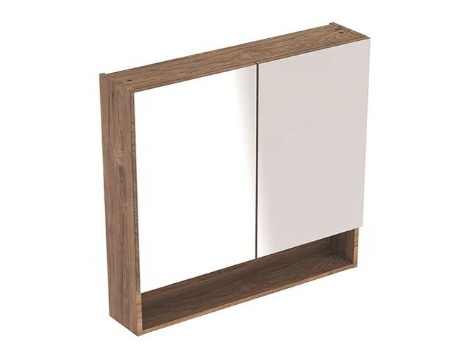 Geberit Selnova Square zrcadlová skříňka 85x78,8x17,5 cm, ořech hickory/melamin struktura dřeva