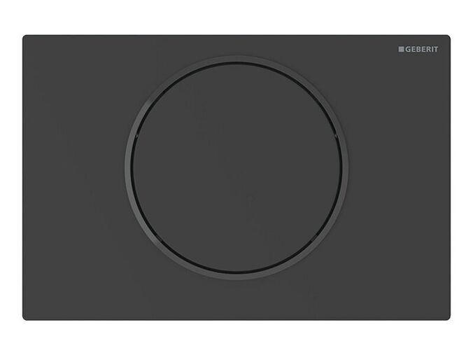 Geberit Sigma10 elektronické ovládací tlačítko, bateriové napájení, manuální, 1 množství splachování, pro podpěru, černá mat, povrch easy-to-clean