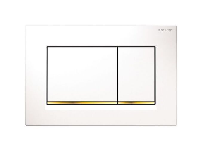 Geberit Sigma30 ovládací tlačítko, pro 2 množství splachování, bílá/pozlacená