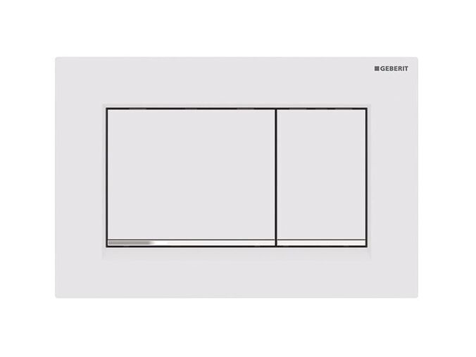 Geberit Sigma30 ovládací tlačítko, pro 2 množství splachování, lakováná bílá matná easy-to-clean/chrom lesk
