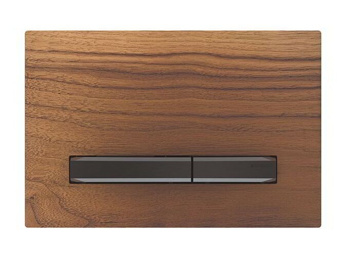 Geberit Sigma50 ovládací tlačítko, pro 2 množství splachování, ořech americký/černý chrom