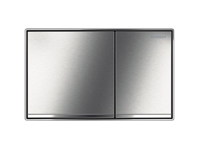 Geberit Sigma60 ovládací tlačítko, pro 2 množství splachování, zalícované, kartáčovaný chrom easy-to clean/chrom lesk